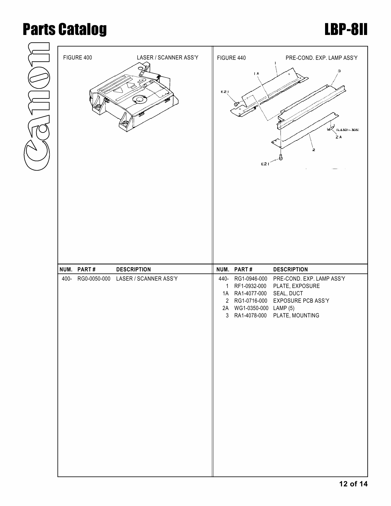 Canon imageCLASS LBP-8II Parts Catalog Manual-6